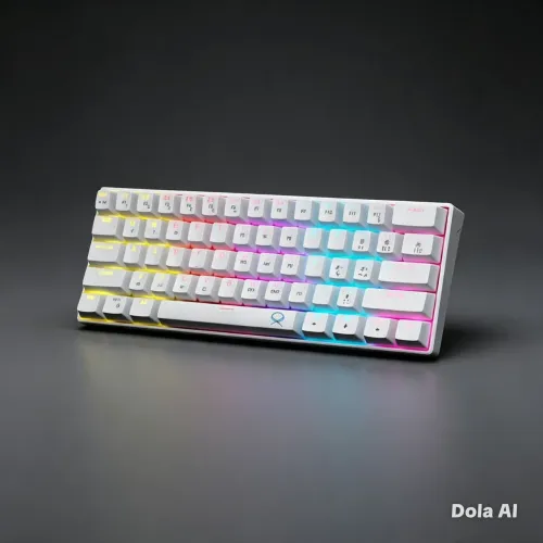 Teclado mecânico com fio, switch azul e RGB personalizável