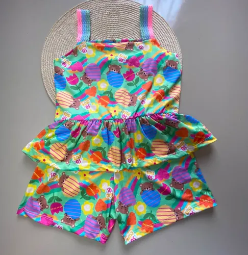 Conjunto infantil feminino floral