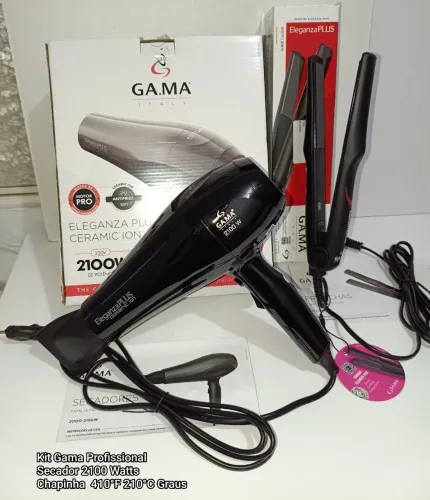 Kit Secador e Chapinha Gama Profissional Novos Lacrados sem Uso