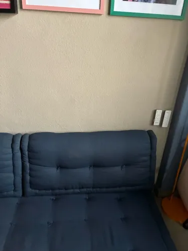 Kit Futon Brasil 80x190 + 2 Encostos 95x45 + Tatame 90x200 Aquatex Azul