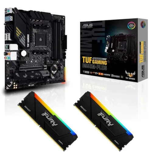 Kit Placa-Mãe Asus TUF G B550M-Plus+16Gb 3200MHZ Fury B,RGB