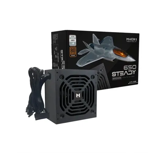 NOVA Fonte MACH1 Steady, 650W, 80 Plus Bronze, PFC Ativo