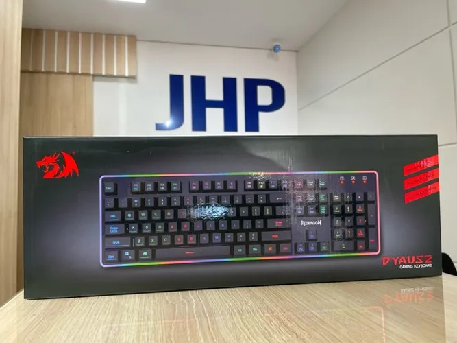 Teclado Gamer Membrana Redragon DYAUS2 RGB preto - até 12x sem juros