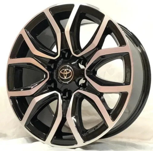 Rodas Aro 22" Sw4 GR-S 2023 6x139 Preto com Diamantado Toyota Hilux Sr Srv Srx Diamond
