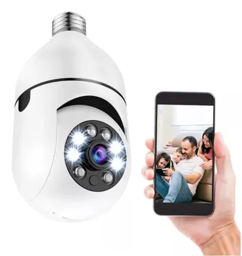 Camera Ip Segurança Lampada Panoramica Wifi  HD 1080p