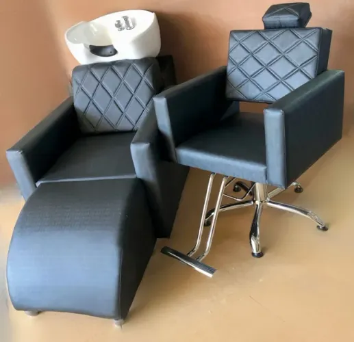 Lavatório porcelana Reclinável+ Poltrona hidráulica fixa 