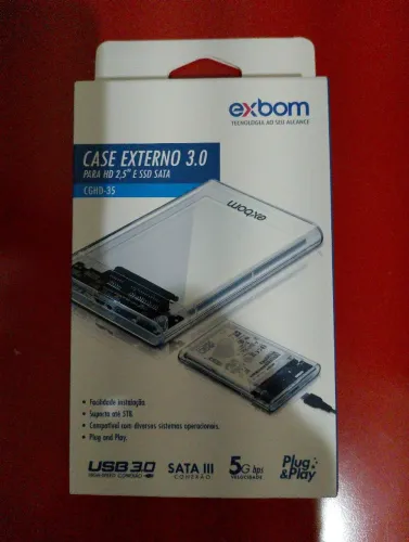 Case Externo Exbom 3.0 para HD 2.5'' e SSD SATA