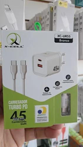 Carregador Turbo PD 45W X-Cell - Branco