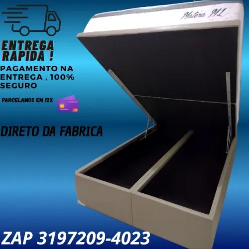 Cama Box Super King Baú Bipartido 1.93x2.03 com Garantia