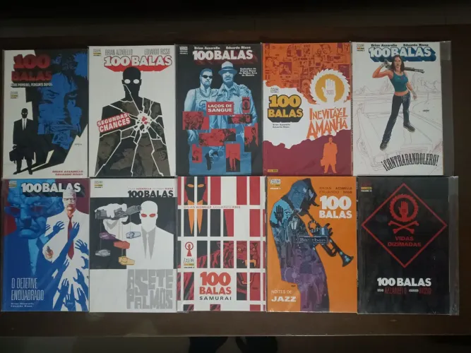 100 Balas Completo (Vols. 1 a 15) em ótimo estado! (Vertigo/ Panini)