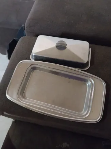 Jogo de Manteigueira em Aço Inox