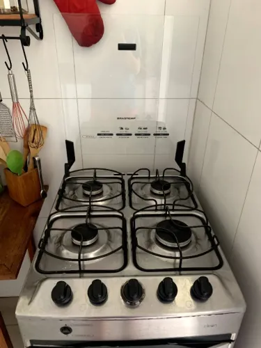 Fogão Brastemp Clean 4 Bocas - Prateado - gás encanado