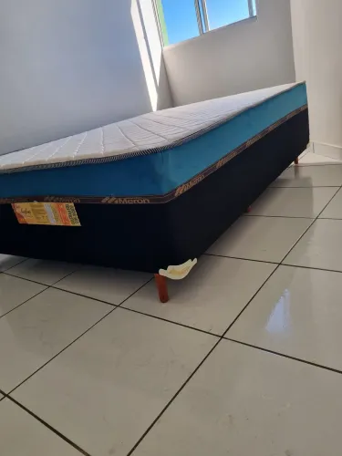 Cama Box Solteiro Meron Safira Azul