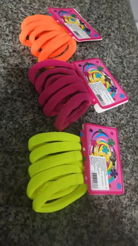 Kit com 18 Elásticos de Cabelo Cores Vibrantes NOVOS