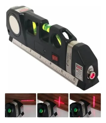 Nivel Laser Com Trena E Régua Ferramenta De Medição Profissional 3 Em 1 - Armarinho Ditudo