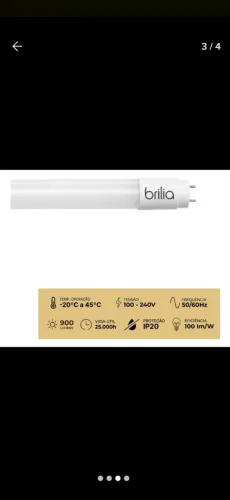 Promoção ! Kit 25 Lâmpadas Tubular LED Brilia - 900 Lumens