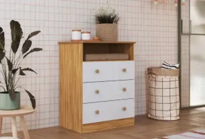 Comoda Infantil Smim 3 Gavetas 100% MDF (Nova)