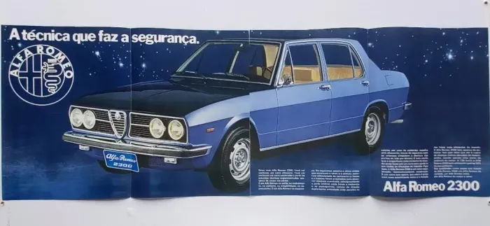 Alfa Romeo 2300 1974 - Catálogo, Folder, Prospecto, Pôster 