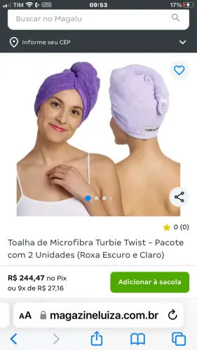 Toalha seca cabelo