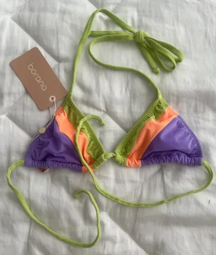 Top sutiã NOVO Biquíni Colorido Borana - verde roxo e laranja 