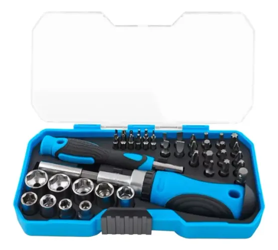 Kit Chave Catraca 1/4 44 Pçs Bits Fenda Philips