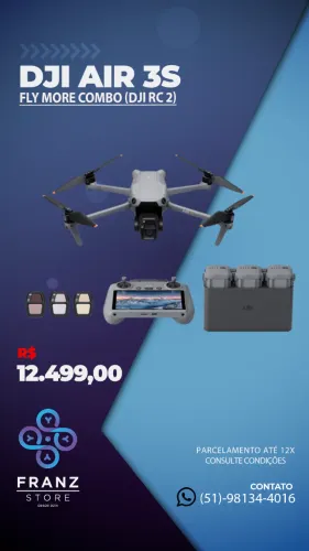 Drone Dji Air 3s combo fly more com tela