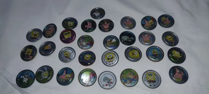 Coleção 31 Tazos Titanium Bob Esponja