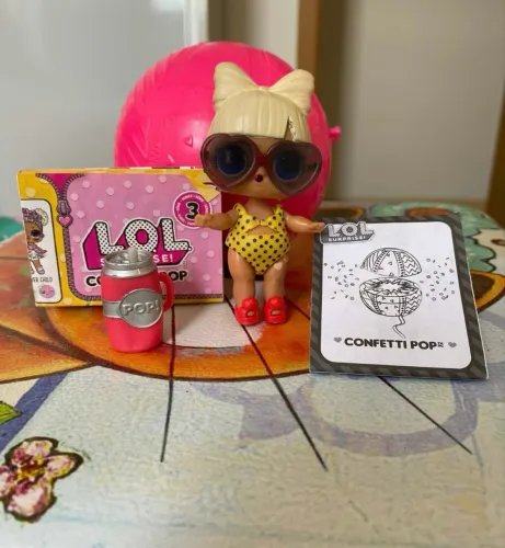 Boneca LOL RIP TIDE, Confetti POP, série 3. Completa, semi nova.