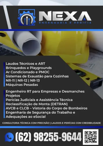 Engenheiro Mecânico Goiás : Laudos NR12/NR13, ART, PMOC e Perícias - Orçamento Rápido!
