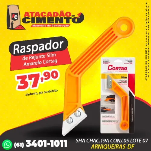 Raspador de Rejunte Slim Amarelo Cortag