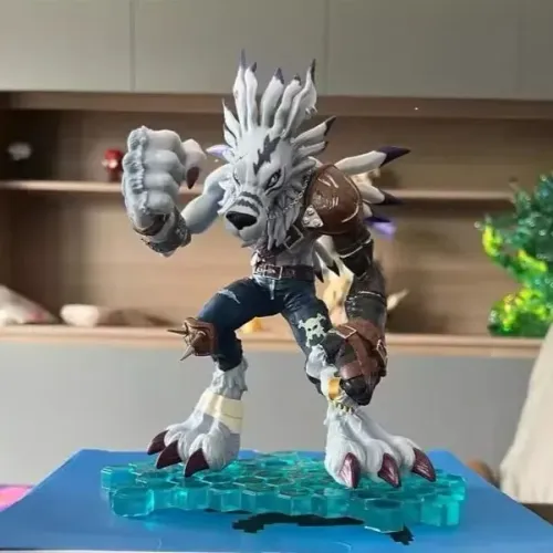 Action Figure WereGarurumon Digimon Anime Colecionável Premium Geek Boneco 20cm