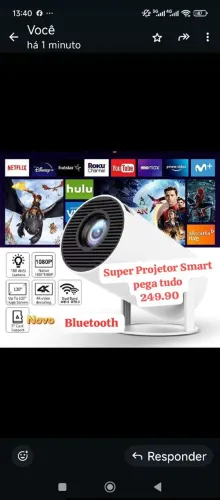 Super Projetor Smart e bluetooth pega tudo