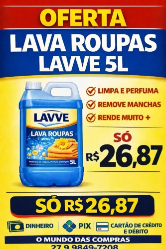 LAVA ROUPAS SABAO LIQUIDO 5L LAVVE TRADICIONAL