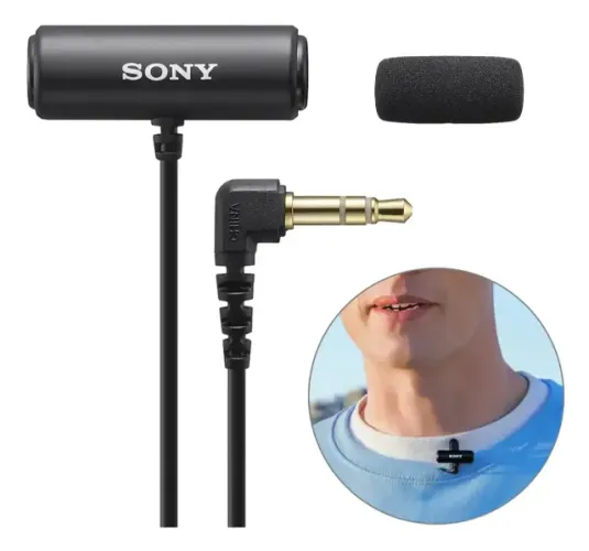 Microfone Lapela Estéreo Ecmlv1 Sony Para Câmera E Gravador