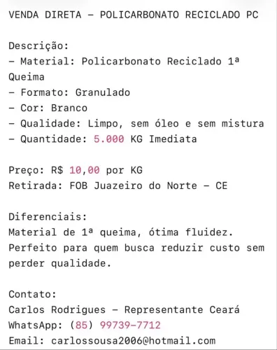 Policarbonato reciclado