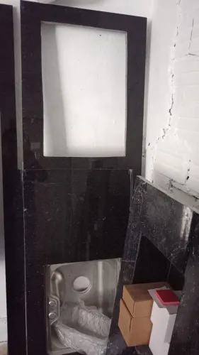 PIA COMPLETA EM MÁRMORE PRETO GABRIEL - PRONTA PRA INSTALAR
