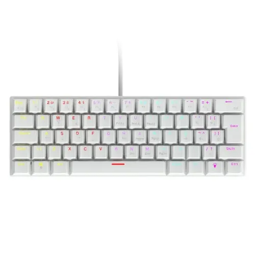 Teclado Mecânico 60% Vinik Anihi White, Led Rainbow, Switch Blue - WZetta