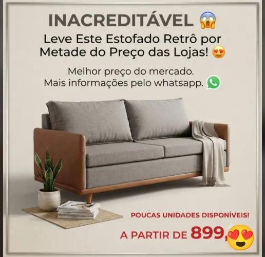 Sofá retrô com o menor preço do mercado.