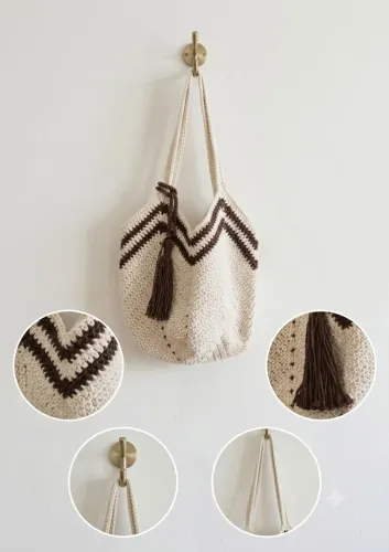 Bolsa de crochê em barbante