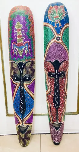 Máscara carranca decorativa de parede Lombok