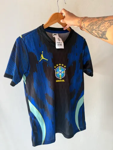 Camisa Brasil TAM P azul 