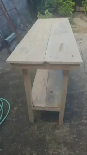 Bancada de Oficina / Mesa de Trabalho em Madeira Reforçada, Colada e Parafusada