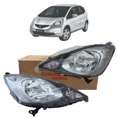 Par de faróis novos originais Honda Fit 09/12