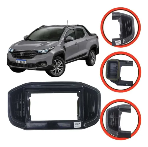 Moldura Painel Difusor Ar Central Fiat Strada 2021 2023 original