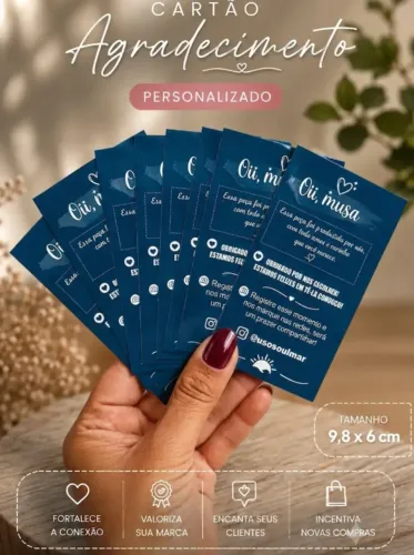Cartão agradecimento personalizado