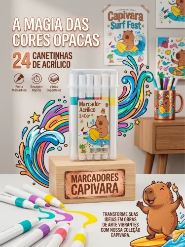 Canetinha Multi Cores Capivara
