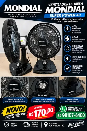 ? VENTILADOR MONDIAL SUPER POWER 40 À VENDA! ?