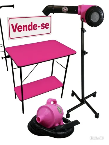Kit Petshop Secador , Soprador Rosa e mesa