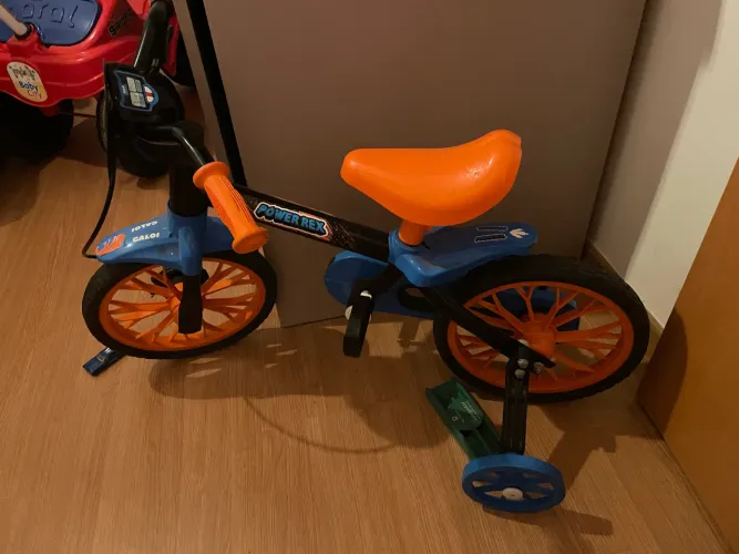 Bicicleta Infantil Caloi Power Rex Aro 12 - Azul e Laranja