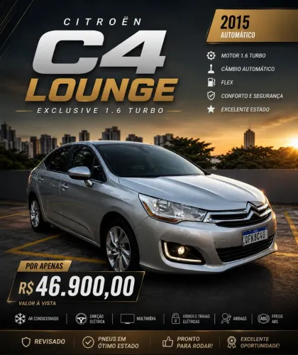 Citroen C4 Lounge Tendance 1.6 Turbo 4P AUT 2015